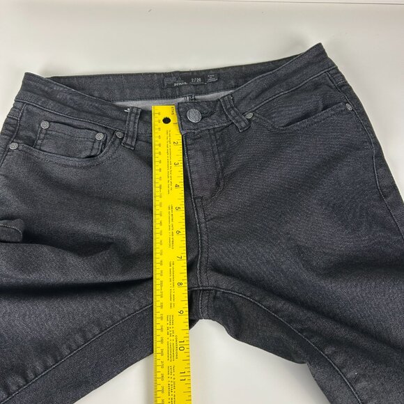 Prana Jeans Womens 2/26 Kayla Black/Dk‎ Grey Skinny Stretch Organic Cotton Blend - Picture 9 of 13